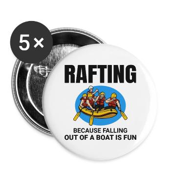 Rafting Team Raft Wildwasser Rafter Paddel Lustig - Buttons groß 56 mm (5er Pack) - Weiß - Vorne