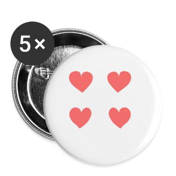 vier rosa herzen herz liebe symbol - Buttons groß 56 mm (5er Pack) - Weiß - Vorne