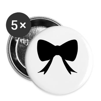 schleife form symbol - Buttons groß 56 mm (5er Pack) - Weiß - Vorne