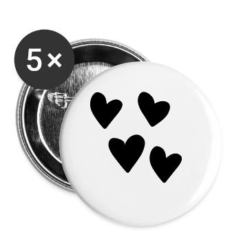 Four Hearts Heart Pattern Symbol Love - Buttons large 2.2''/56 mm (5-pack) - white - Front