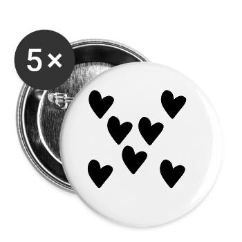 Heart Hearts Pattern Symbol Love - Buttons large 2.2''/56 mm (5-pack) - white - Front