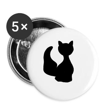 Chat Animal Icône Animal Animal Pet - Lot de 5 grands badges (56 mm) - blanc - Devant