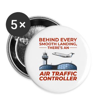 Air Traffic Controller ATC Aviation Humor Airplane - Buttons large 2.2''/56 mm (5-pack) - white - Front