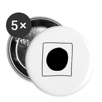 kreis quadrat symbol form - Buttons groß 56 mm (5er Pack) - Weiß - Vorne
