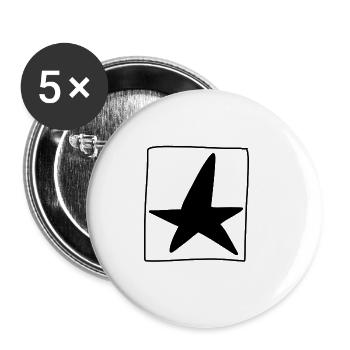 stern quadrat symbol form - Buttons groß 56 mm (5er Pack) - Weiß - Vorne