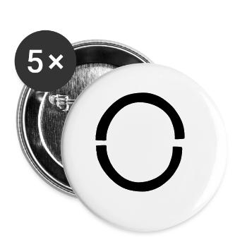 zwei bogen form symbol formen - Buttons groß 56 mm (5er Pack) - Weiß - Vorne