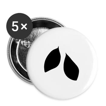 Formes d’icônes de feuilles à deux feuilles - Lot de 5 grands badges (56 mm) - blanc - Devant