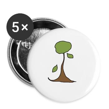 tree plant symbol nature shape - Buttons large 2.2''/56 mm (5-pack) - white - Front