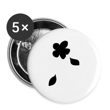 Fleur, Plante, Symbole, Nature, Feuilles, Feuille - Lot de 5 grands badges (56 mm) - blanc - Devant