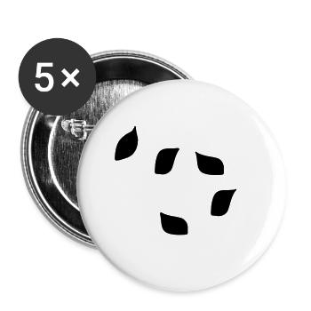 Five Leaves Leaf Pattern Tree - Buttons large 2.2''/56 mm (5-pack) - white - Front