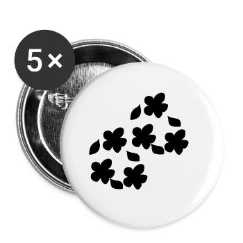 Flower pattern nature plant symbol leaf - Buttons large 2.2''/56 mm (5-pack) - white - Front