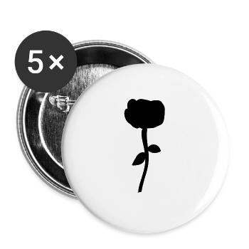 Plant Flower Rose Symbol Shape - Buttons large 2.2''/56 mm (5-pack) - white - Front