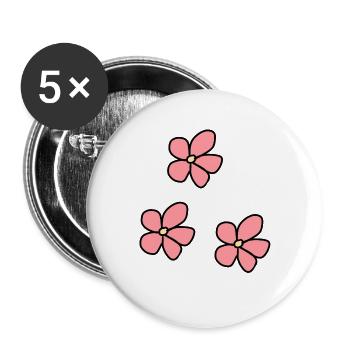 Trois fleurs fleur rose plante symbole nature - Lot de 5 grands badges (56 mm) - blanc - Devant