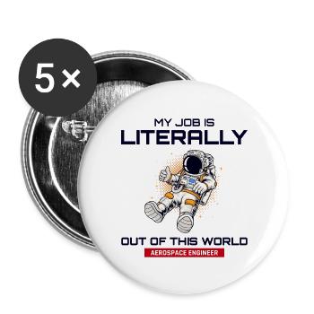 Aerospace Engineer Astronautical Rocket Scientist - Buttons large 2.2''/56 mm (5-pack) - white - Front