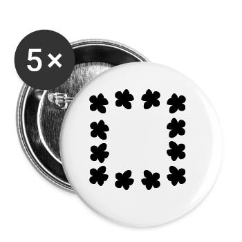 rahmen blumen Blume Pflanzen Symbol Natur - Buttons groß 56 mm (5er Pack) - Weiß - Vorne