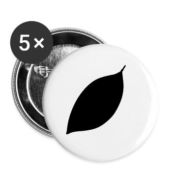 blatt symbol form natur - Buttons groß 56 mm (5er Pack) - Weiß - Vorne