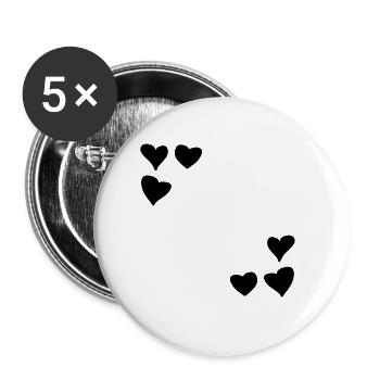 herzen muster rahmen symbol herz liebe - Buttons groß 56 mm (5er Pack) - Weiß - Vorne