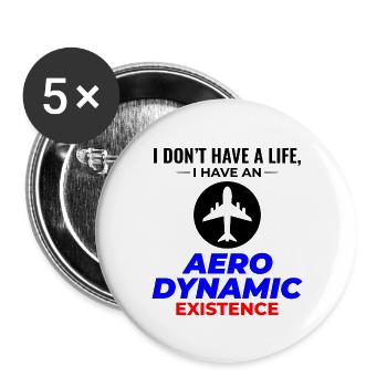 Luft- und Raumfahrtingenieur Flugmechaniker Flugzeug Flugzeug - Buttons groß 56 mm (5er Pack) - Weiß - Vorne