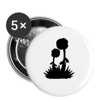 grass zwei blumen blume natur pflanze rosen - Buttons groß 56 mm (5er Pack) - Weiß - Vorne