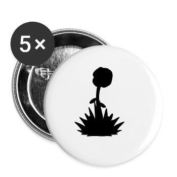 grass symbol blume natur pflanze - Buttons groß 56 mm (5er Pack) - Weiß - Vorne