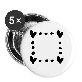 herz herzen symbol form liebe muster - Buttons groß 56 mm (5er Pack) - Weiß - Vorne