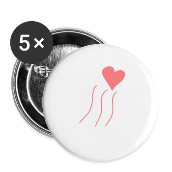 Lignes Ligne Coeur Forme Amour Rose Symbole - Lot de 5 grands badges (56 mm) - blanc - Devant