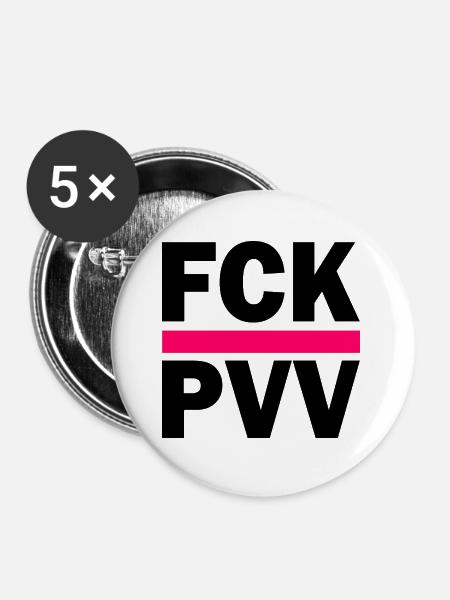 Fck pvv - Buttons groß 56 mm (5er Pack) - Weiß