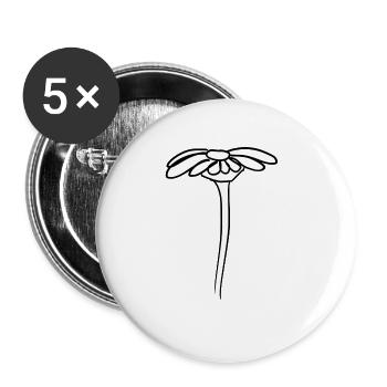 flower symbol plant shape symbol - Buttons large 2.2''/56 mm (5-pack) - white - Front