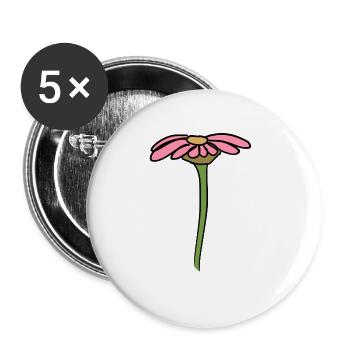 Flower symbol plant shape symbol pink - Buttons large 2.2''/56 mm (5-pack) - white - Front