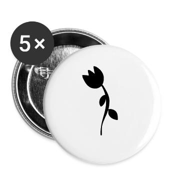 Flower Symbol Shape Blossom Plant - Buttons large 2.2''/56 mm (5-pack) - white - Front