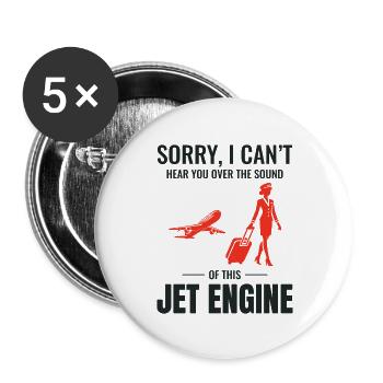 Flight Attendant Aviation Cabin Crew Air Hostess - Buttons large 2.2''/56 mm (5-pack) - white - Front