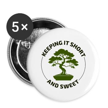 Japanischer Bonsai Gärtner Baum Sammler Gartenarbeit - Buttons groß 56 mm (5er Pack) - Weiß - Vorne