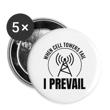 Amateur Ham Radio Operator Radio Waves Frequency - Buttons large 2.2''/56 mm (5-pack) - white - Front