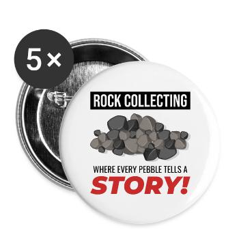 Rock Hound Collecting Collector Geology Geologist - Buttons large 2.2''/56 mm (5-pack) - white - Front