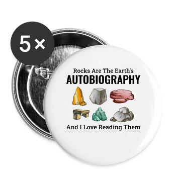 Rock Hound Collecting Collector Geology Geologist - Buttons large 2.2''/56 mm (5-pack) - white - Front