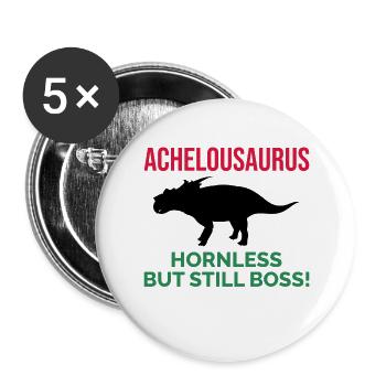 Achelousaurus Dinosaurier Dino Paläontologe Fossil - Buttons groß 56 mm (5er Pack) - Weiß - Vorne
