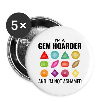 Kristall sammeln Gestein Jagd Mineral Sammler - Buttons groß 56 mm (5er Pack) - Weiß - Vorne