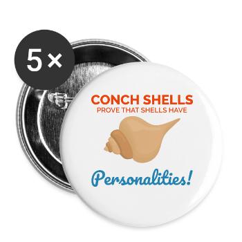 Muschel Muschel Sammler Beachcomber Muschel - Buttons groß 56 mm (5er Pack) - Weiß - Vorne