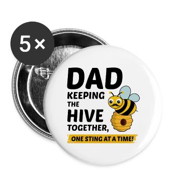 Honigbiene Vater Imker Imkerei Insektensammler - Buttons groß 56 mm (5er Pack) - Weiß - Vorne