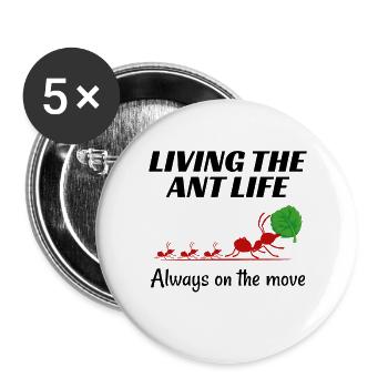 Ant Keeper Ant Lover Entomologist Insect Collector - Buttons large 2.2''/56 mm (5-pack) - white - Front