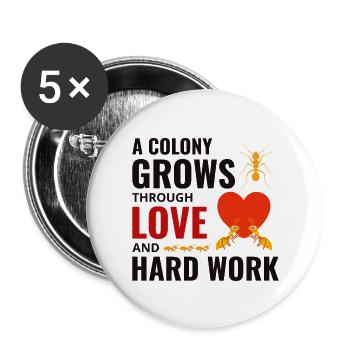 Ant Keeper Ant Lover Entomologist Insect Collector - Buttons large 2.2''/56 mm (5-pack) - white - Front