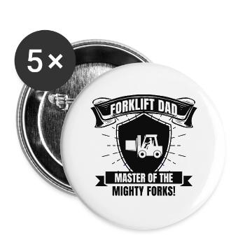 Forklift Dad Heavy Equipment Driver Fathers Day - Buttons large 2.2''/56 mm (5-pack) - white - Front