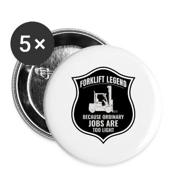 Forklift Operator Heavy Equipment Driver Funny - Buttons large 2.2''/56 mm (5-pack) - white - Front
