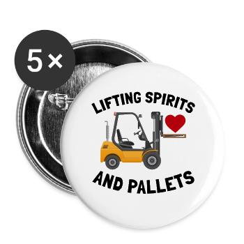 Forklift Operator Heavy Equipment Driver Funny - Buttons large 2.2''/56 mm (5-pack) - white - Front