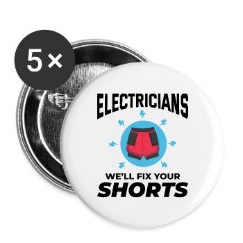 Electrician Humor Electrical Technician Engineer - Buttons large 2.2''/56 mm (5-pack) - white - Front