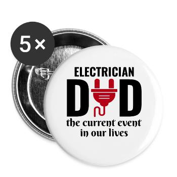 Electrician Humor Electrical Technician Engineer - Buttons large 2.2''/56 mm (5-pack) - white - Front