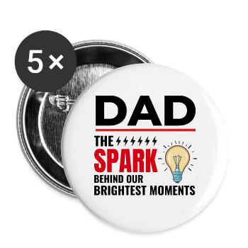 Electrician Dad Electrical Technician Engineer - Buttons large 2.2''/56 mm (5-pack) - white - Front