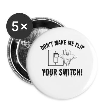 Electrician Halloween Switch Humor Voltage Spooky - Buttons large 2.2''/56 mm (5-pack) - white - Front