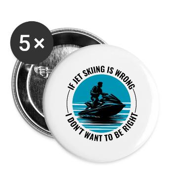 Jetski Wassersport Speed Abenteuer Ocean Ride - Buttons groß 56 mm (5er Pack) - Weiß - Vorne
