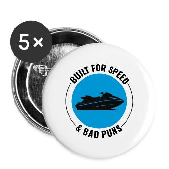 Jet Skiing Dad Loving Speed Enthusiasts - Buttons large 2.2''/56 mm (5-pack) - white - Front